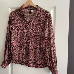 Floral button down blouse